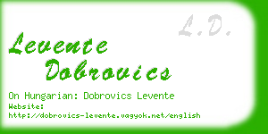 levente dobrovics business card